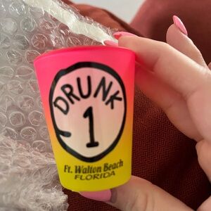 Ft. Walton Beach Pink and Yellow Shot Glass